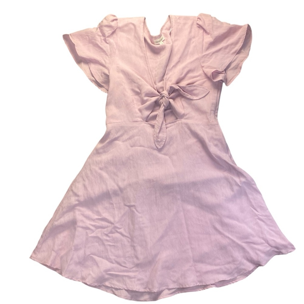 Lavender Satin Flutter Sleeve Robe - Picture 3 of 11